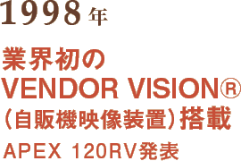 1998年 業界初のVENDOR VISION®（自販機映像装置）搭載