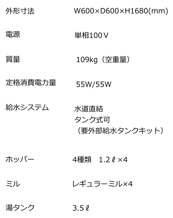 仕様表